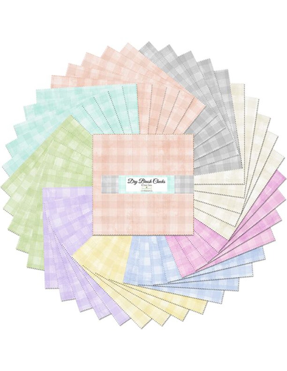 Fabric Wilmington Precuts Dry Brush Checks 10" Karat Gems Pack 512-159-512